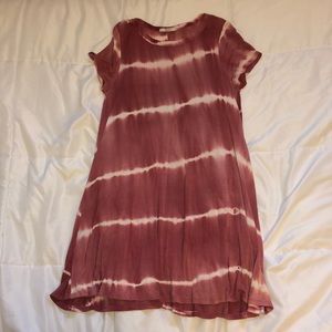 Light red  flowy t-shirt dress